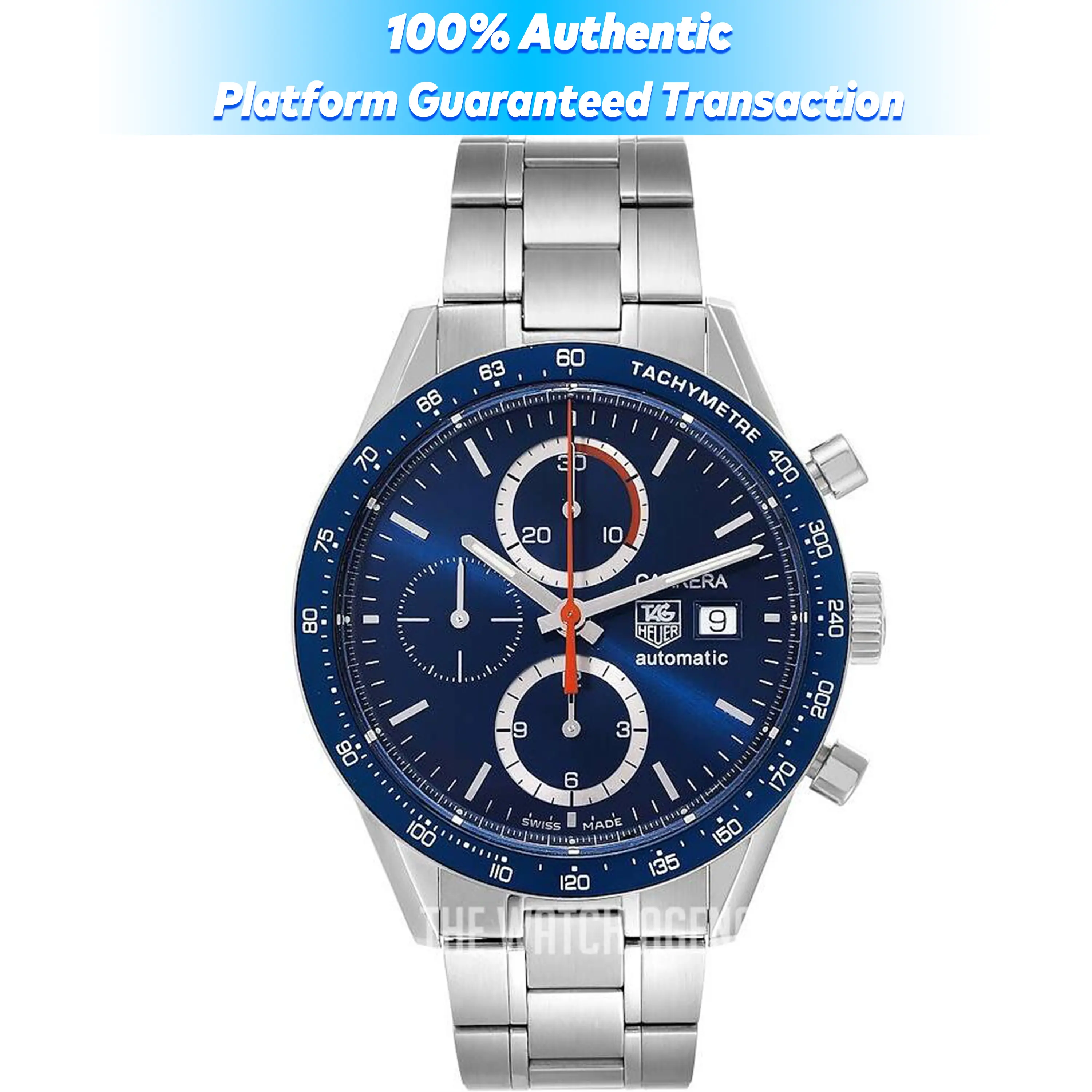 TAG Heuer Carrera Calibre 16 CV2015.BA0794 Blue Dial Steel Bracelet Chronograph/9643