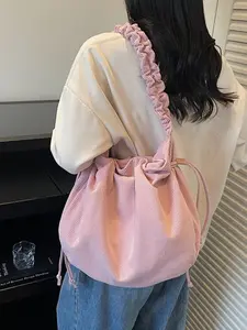 2026 New Simple Fashion Corduroy Shoulder Bag, Versatile Large Capacity Dumpling Bag, Trendy Casual Crossbody Bag, All Seasons