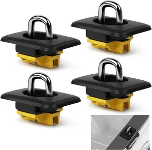 Tie-down anchor points for truck beds, retractable hook-style bed tie-ins compatible with Ford F-150 (1998–2014), F-250/F-350 Super Duty (1998–2016), Chevrolet Silverado and GMC Sierra (1988–2013), and Dodge RAM (set of 4)