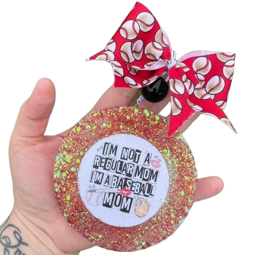 Premium Aroma Beads Car Freshie, Red Baseball Mom, Fruity Pebbles Scent