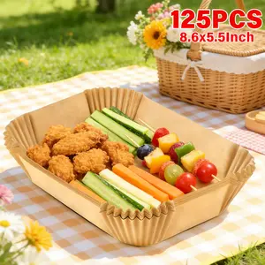 Heavy-Duty Rectangular Air Fryer Parchment Liners - Nonstick, Greaseproof, Cook All Your Favorite Air-Fried Dishes