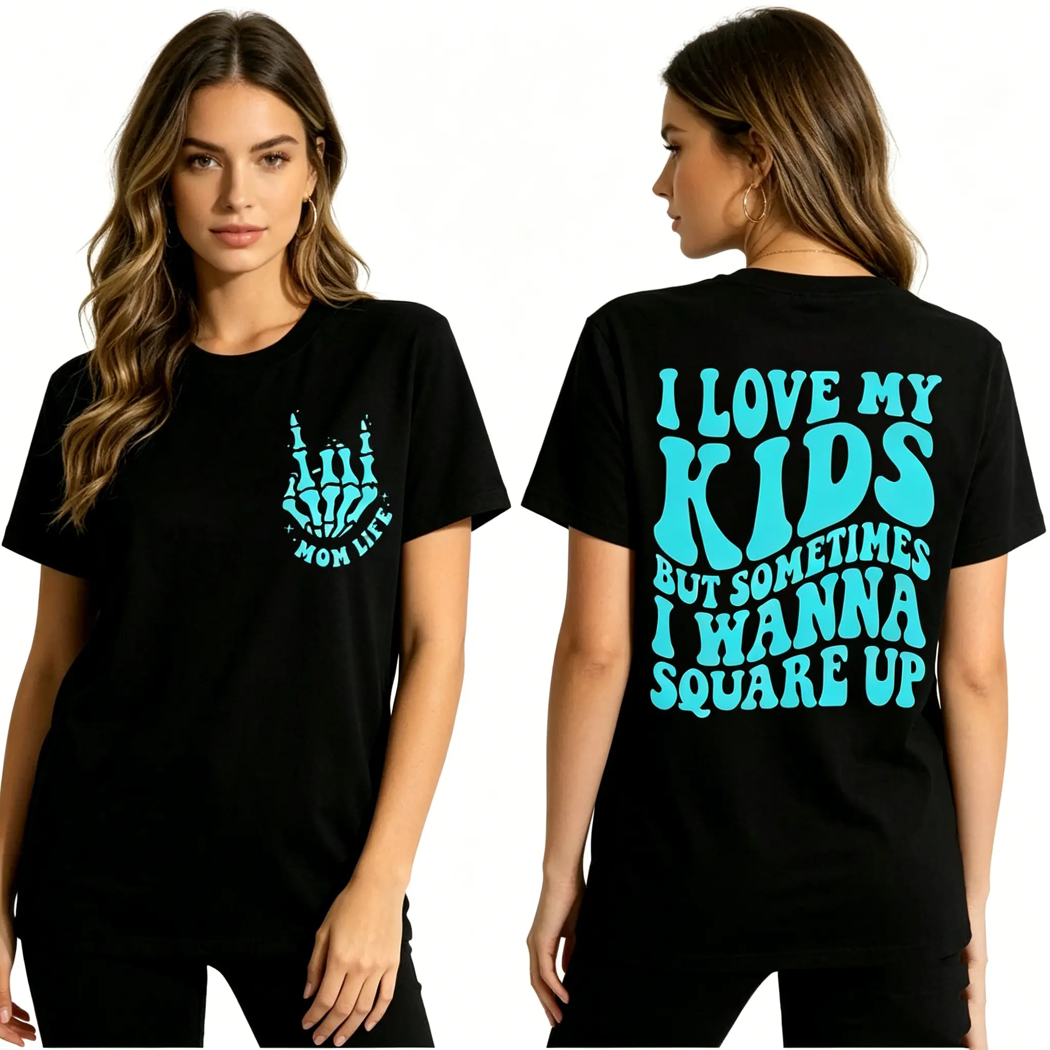 mom life T-shirt,I love my kids but want to square up humor popular trending mama
