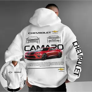 Oversized Chevrolet Camaro Hoodie, Sports Car Graphic Sweatshirt, Muscle Car Enthusiast Apparel