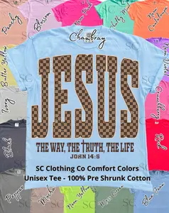 Tee Brown Check Jesus
