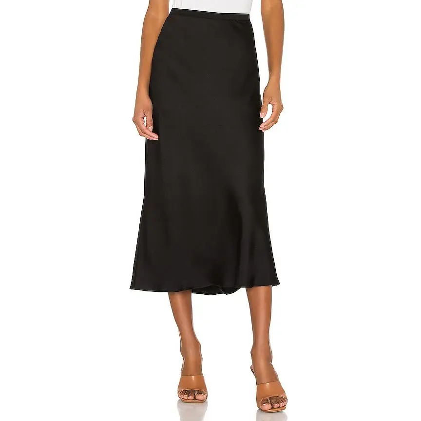 ANINE BING Bar Silk Skirt in Black