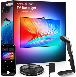 TV LED Backlight Sync to Screen, 13.7ft LED Lights for 45-65 Inch TVs & PC Monitors, Smart App Control TV Lights That Change with TV, Backlight with Camera, Music Sync Strip Lighting