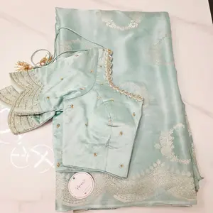 Pista Green Pure Banaras Mashru Silk Saree