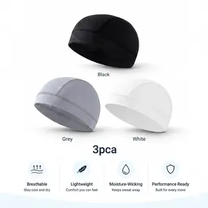 3 Pack All Season Mesh Skull Caps for Men & Women, Ultra Light Breathable Helmet Liner, Moisture Wicking for Cycling & Running