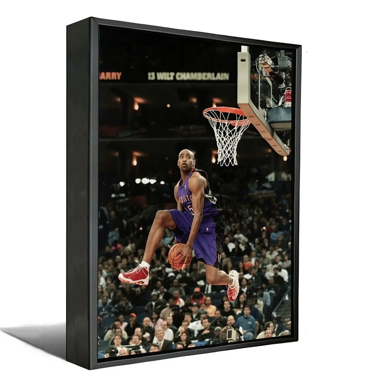 Vince Carter 2000 Dunk Contest NBA Legend Canvas Print, Old-School Basketball Wall Art for Bedroom & Gym Home Decor