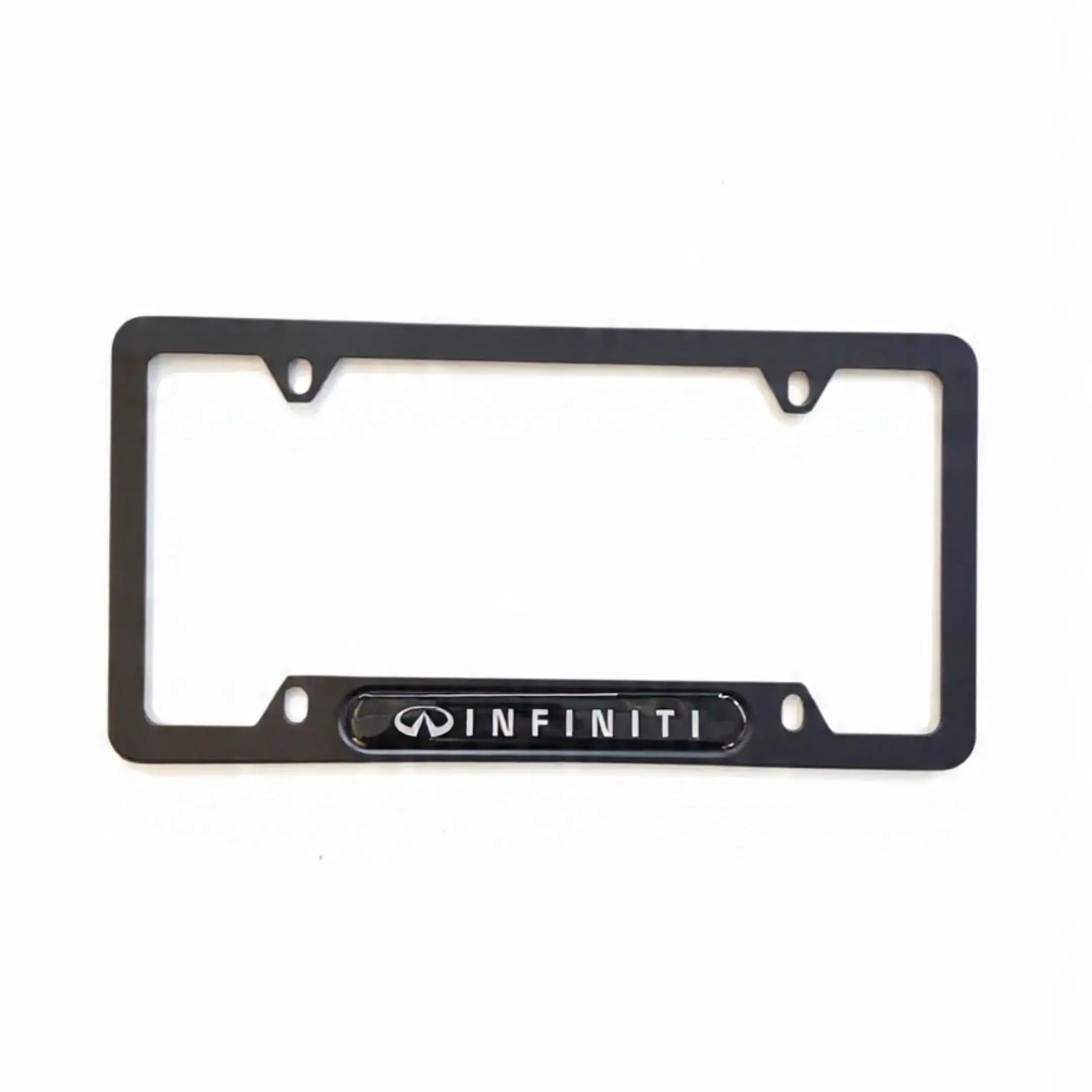 3D Infiniti Black Stainless Steel License Plate Frame | Domed Logo Rust-Proof Car Decor Gift