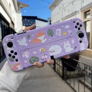 Orange Cat and Sheep Case for Nintendo Switch, Switch Oled, Cute purple switch shell, Kawaii Switch oled cover skins accessories soft