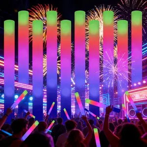 12 Pack Light Up Foam  Sticks 3 Flashing Modes  In The Dark Party Favors for Wedding Raves Camping glow