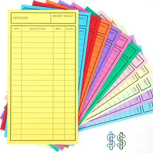 !! 24 count  Envelopes for Budgeting, Cardstock Budget Envelope System for   Savings, 12 Assorted Colors, Vertical Layout