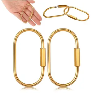 Brass Keychain Ring with Pure Copper Screw Buckle, Hexagonal Design for Men and Women, Unisex Keychain, Simple Car Key Hanging Accessory