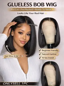 13x4 Lace Front Bob Wig Heat Resistant Synthetic Hair Body Wave Short Bob Wig Glueless Natural Hairline for Women Beginner Friendly Wigs