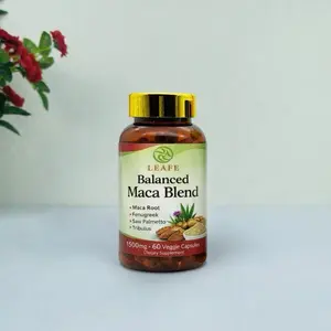 LEAFE Balanced Maca Blend Capsules Herbal Supplement 60 Veggie Capsules with Maca Root Fenugreek Saw Palmetto & Tribulus for Daily Wellness