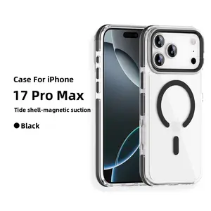 Cross-border Compatible Apple iPhone 17 Pro Max Case Acrylic Magnetic Anti-drop Transparent Protective Cover for iPhone 16