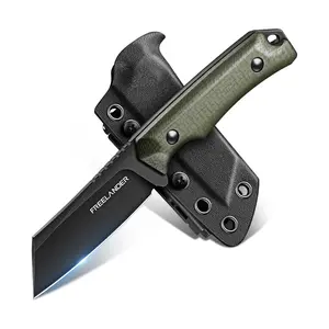 Freelander Knife with Kydex Sheath, Gift for Men - Green |  Ergonomic Full Tang G10 Handle, Outdoor Camping