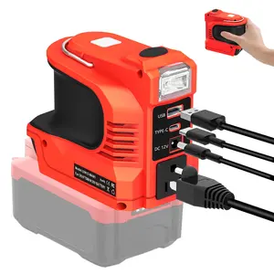 220W Power Inverter for Craftsman 20V V20 Battery, DC 20V to AC 110-120V Converter, Portable Power Station with USB/Type-C/AC/DC 12V Port & 200LM LED Work Light for Camping Emergency Job Site (Battery Not Included)