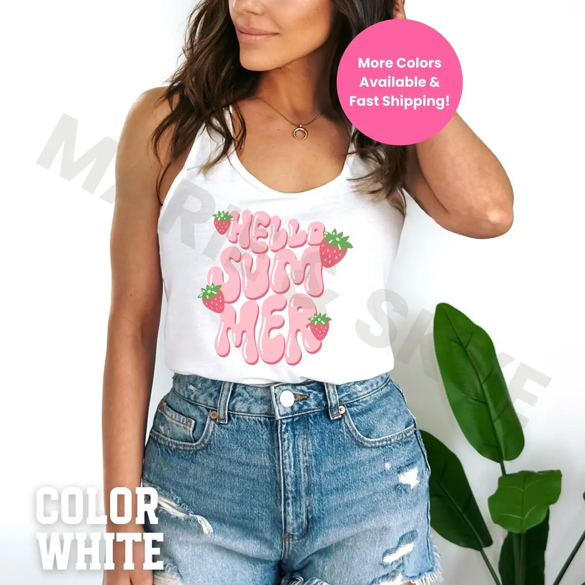 Hello Summer Tank Top Strawberry Tank Top Summer Tank Top Preppy Stuff Granola Girl Coquette Tank Top Strawberry Tanktop Summer Tanktop