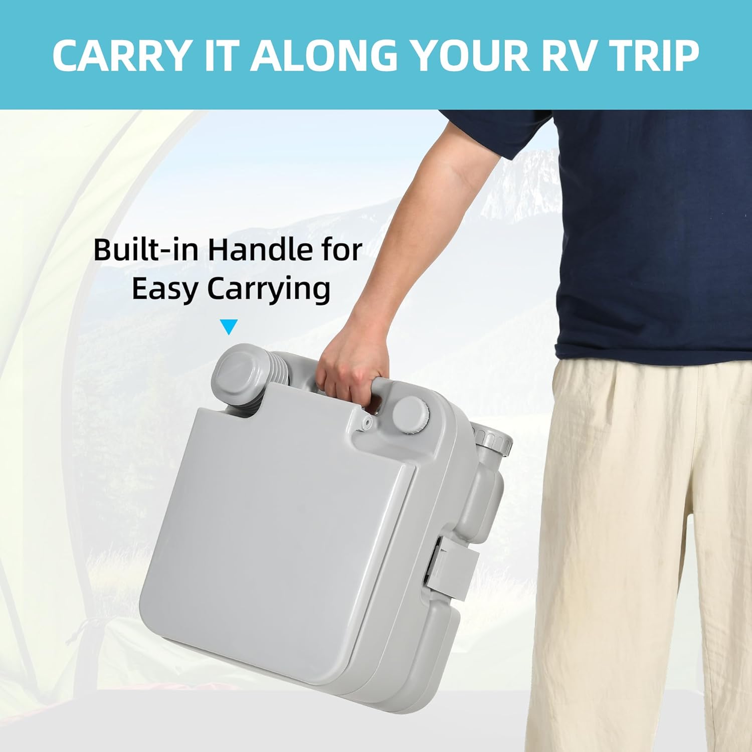 YITAMOTOR 3.17 Gallon Portable Toilet for Camping, RV Travel Potty with Press Flush Pump, Leak-proof Seal Ring for Travel, Boating, Hiking, Trips YITAMOTOR 3.17 Gallon Portable Toilet for Camping, RV Travel Potty with Press Flush Pump, Leak-proof Seal Ring for Travel, Boating, Hiking, Trips