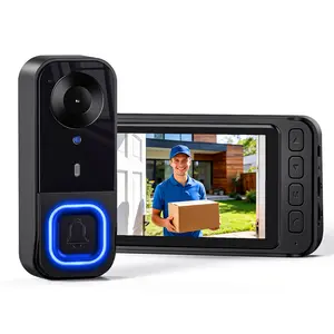 1080P Doorbell Camera Wireless |  No Subscription No App No Wifi Nedded  | Waterproof Door Bell Camera with Monitor Screen Free Storage  | Video Intercom Two-Way Audio, 170° View Angle | Night Vision