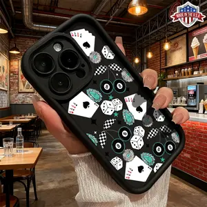 Cool Casino Gambling Pattern Aesthetic Case for iPhone 17 16 15 14 Pro Max 13 12 11 XR XS Plus Air Slim Lightweight Shockproof Anti Drop Protective Durable TPU Cover