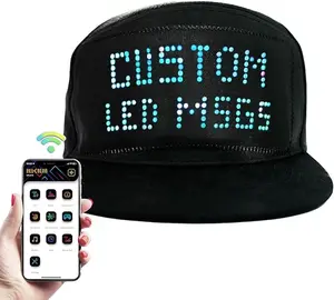 【Summer Vibe】LED Bluetooth Hat, Custom Programmable Scrolling Message Cap, Unisex Light Up Baseball Hat for Party Festival Gifts