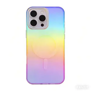 Caseethy Holographic Iridescent Rainbow Phone Cases for iPhone 17 Pro Max, 13,14,15,16 Wireless Shockproof Magnetic Protective With Magsafe