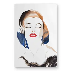 212 MAIN Marilyn Monroe Unframed Wall Artwork - 12x18 in. White Romantic Metal Print, Classic Aluminium Vintage Print, Abstract Face Design Home Decor Poster, Ideal Room Decoration Gift