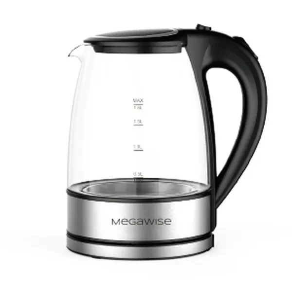 MegaWise Electric Kettle, 1.8L Borosilicate Glass Tea Kettle with LED Light, Auto Shut-Off and Boil-Dry Protection Cordless Kettle Fast Boiling home kitchen kitchen appliance