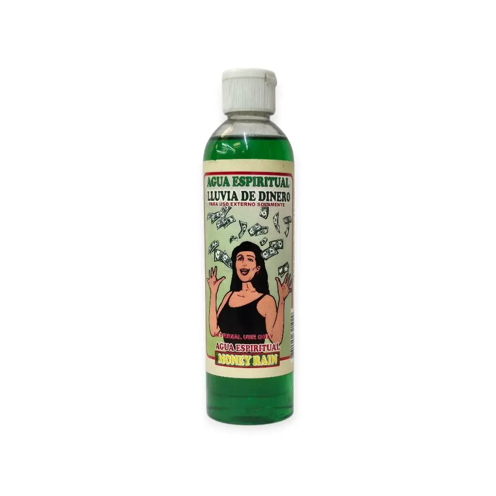 Money Rain Spiritual Water for Prosperity Rituals | Botanical Inspired Unisex Fragrance that Boosts Money-Drawing Spells for Businesses | Floral Herbal Blend for Energy Cleansing, 8oz, Single Bottle, External Use, Wealth-Attraction Work, Sprinkles