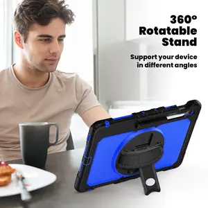 Suitable for the Samsung Tab S10 FE+ 13.1 Inch (SM-X620/X626B) (2025) dedicated protective case, Tablet Accessories, Tablet Casing. Features include a wrist strap, a rotatable stand, an adjustable wristband, and a drop protection cover.