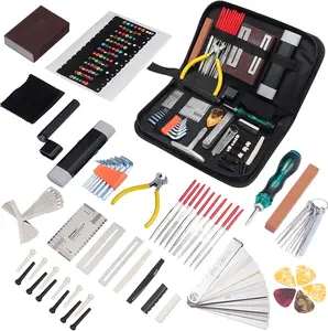 LEKATO 72Pcs Guitar Tool Kit, Guitar Repair Kit, Guitar Setup Kit, Professional Guitar Repairing Maintenance Tool Kit for Luthier Beginner, Guitar Accessories for Acoustic Guitar Ukulele Bass Banjo
