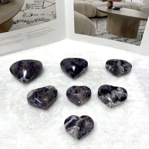 7~9 Counts 500g Amethyst Crystal Rock Large Heart Stone Healing Crystals Gifts for Women Natural Reiki Gemstone Polished Heart Shaped Rocks Meditation