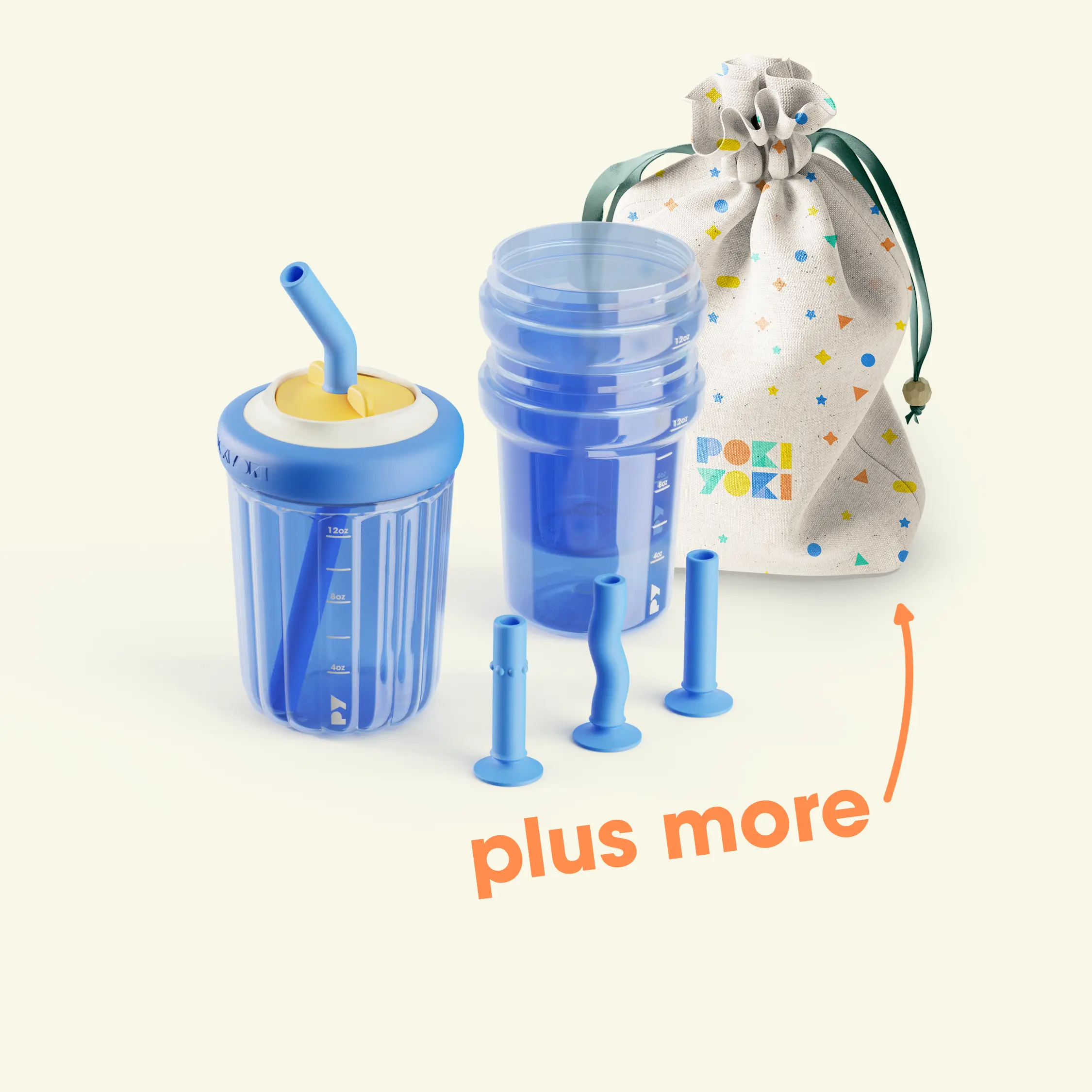 The Starter System - Poki Yoki - Spill Proof Modular Straw Cup - 100% Tritan & BPA-Free - Magnetic Design For The Whole Family - Dishwasher Safe & Easy Clean