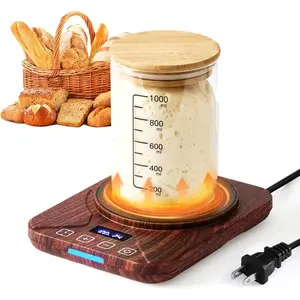 Sourdough Starter Warmer, Digital Temperature Control Heating Mat for Home Baking with 24H Timer & 1°F Precision, Smart Memory Function, Fits Jars Up to 40 oz, Ideal Baking Gift (Wood Grain)