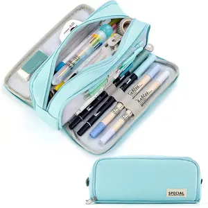 Large Capacity Pencil Case 3 Compartment Bag, Office Supplies, Stationery Supplies, Ideal for School Teenagers Boys Girls, Durable Storage Organizer