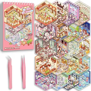 Scene Sticker Book for Kids, 20 Sets of 3D Sticker Scenes for Adults Fun Mini Cute Kawaii Stickers Therapy 3D Scenes Stickers Set Relief Stress Pass The Time, Holiday & Christmas Fun
