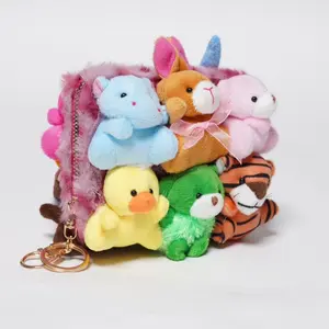 Cutie Kawaii Stuffed Animal Ziper Pocket Wallet Soft Plush for Women vintage  boho  bags wallets