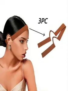 New 3-Piece Women's Lace Melted Band Set, Elastic Hairband with Lace Melt Edge, No Ear Pressure Lace Front Wig Band, Wig Grip Band