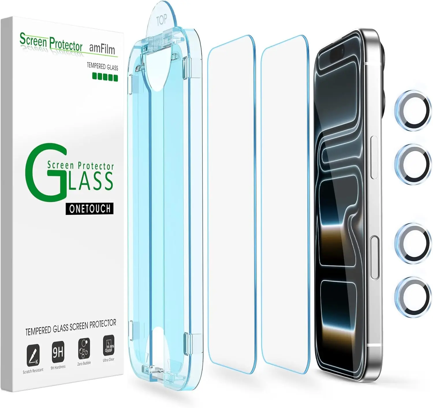 OneTouch Screen Protector for iPhone 17 Pro 6.3'' + Camera Lens Protector