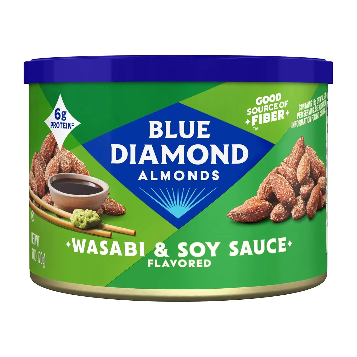 Blue Diamond Almonds, Bold Wasabi & Soy Sauce, 6 Oz