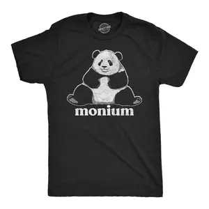 Mens Funny T Shirts Pandamonium Sarcastic Panda Graphic Novelty Tee for Men Mens Funny T Shirts Cool Vintage Fashion T-Shirt Gift Classic Menswear Sarcastic Apparel for Men Funny Animal Short Sleeve Novelty Black -