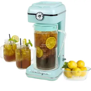 Nostalgia CLIT3PLSAQ Classic Retro 3-Quart Iced Tea & Coffee Brewing System With Plastic Pitcher, Aqua