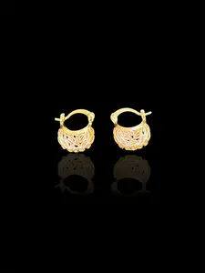 Arracaditas extra small 3 toned Gold Plated long Earrings