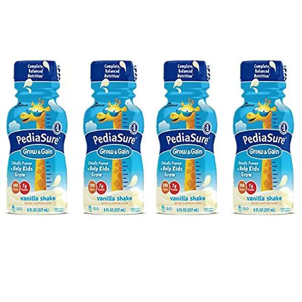 PediaSure Grow & Gain Nutrition Shake For Kids, Vanilla, 8 fl oz (Pack of 4)