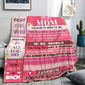 1 Piece Comfortable Blanket Gift for Mom, Birthday Gift for Mom from Daughter and Son, Gift for Mother's Day, Christmas and Valentine's Day