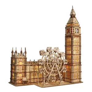 3D Wooden Puzzle Big Ben Model Kits Desktop Clock DIY Building Blocks Creative Gift Home Decor for Family Unique Christmas Gift