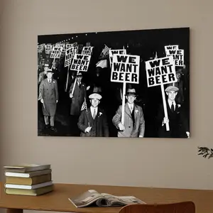 1920s Alcohol Prohibition Black And White Print Vintage Funny Wall Art for Home Decor